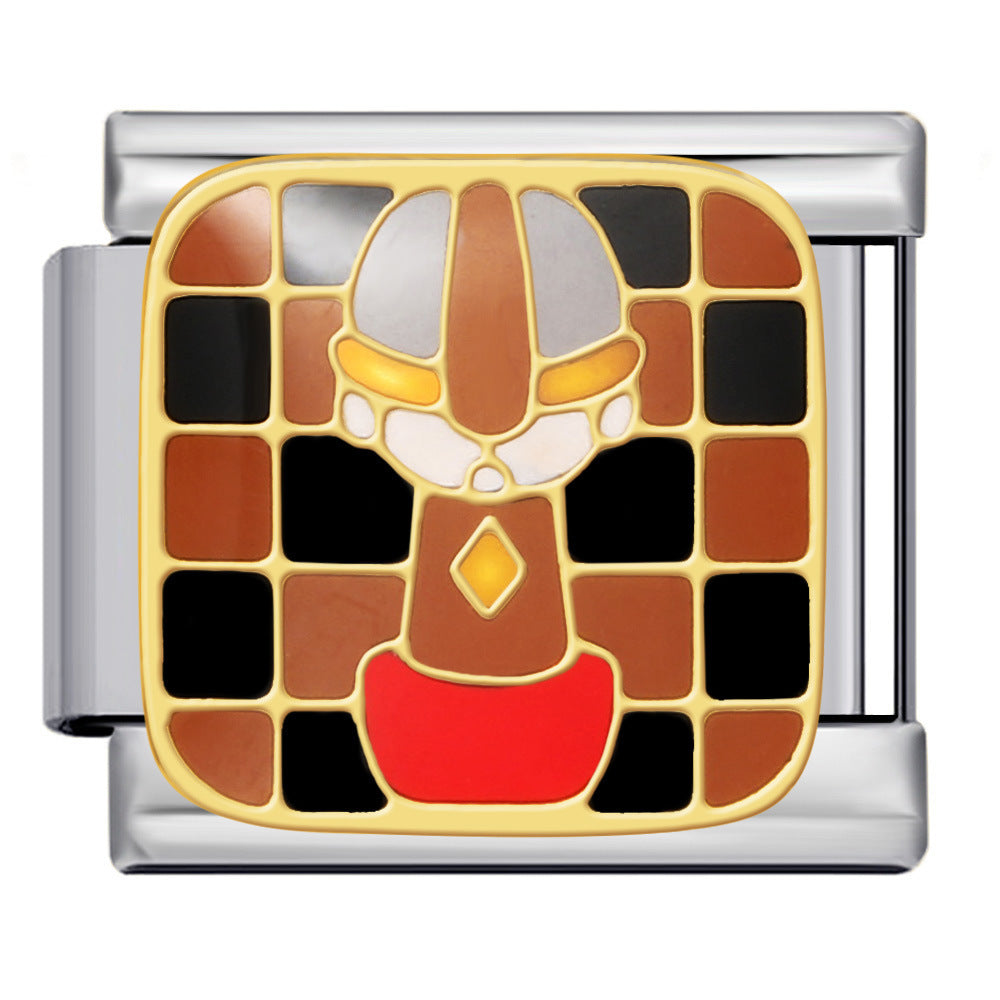 Wholesale 5pcs Italian Charm Bracelet 9mm DIY Splicing Chess Elements Stainless Steel Composable Bracelet