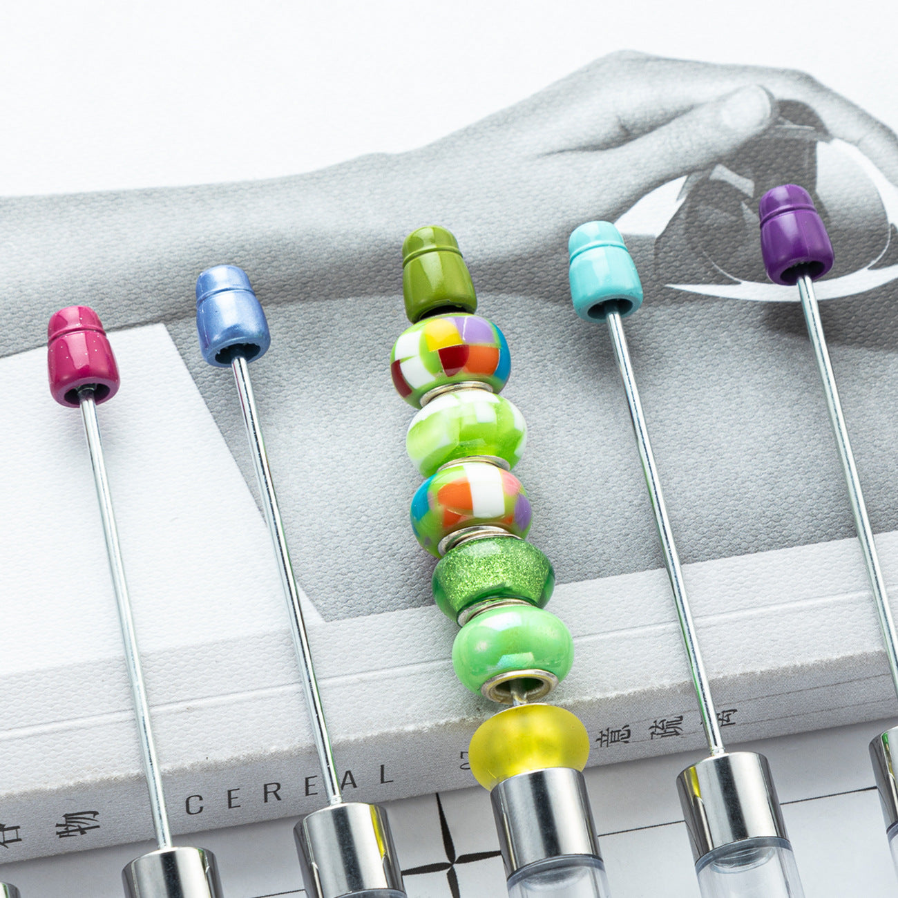 Wholesale Beadable Pens Plastic Empty Tube Bead Pen DIY Pen DIY Beadable ACC-PN-HuaH047