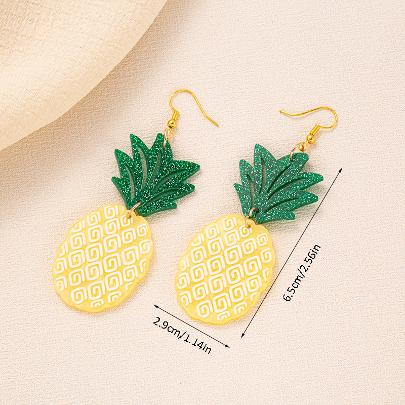 Wholesale Summer Coconut Tree Pineapple Palm Leaf Earrings Acrylic Earrings ACC-ES-Jiay010