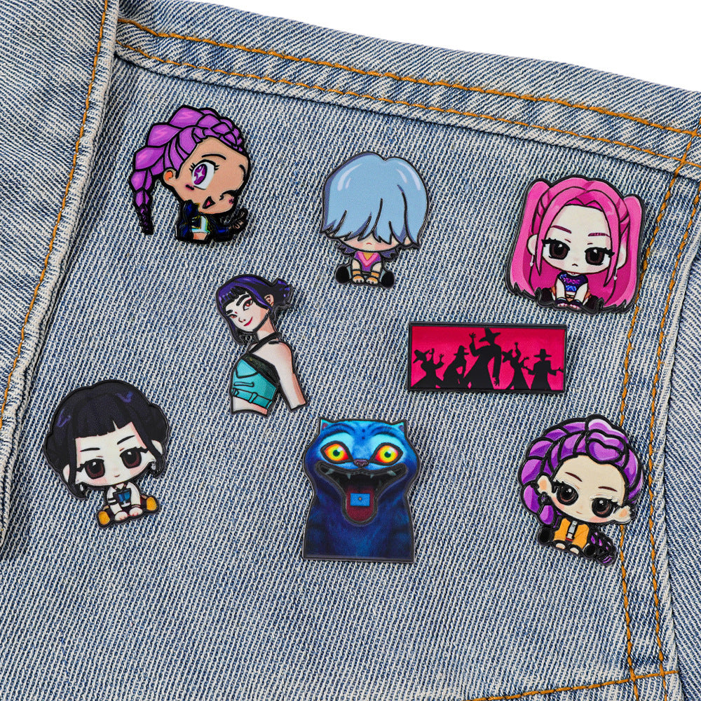 Wholesale Cartoon kpop metal badge alloy printing brooch