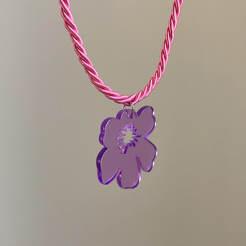 Wholesale Acrylic Flower Necklace Clavicle Chain