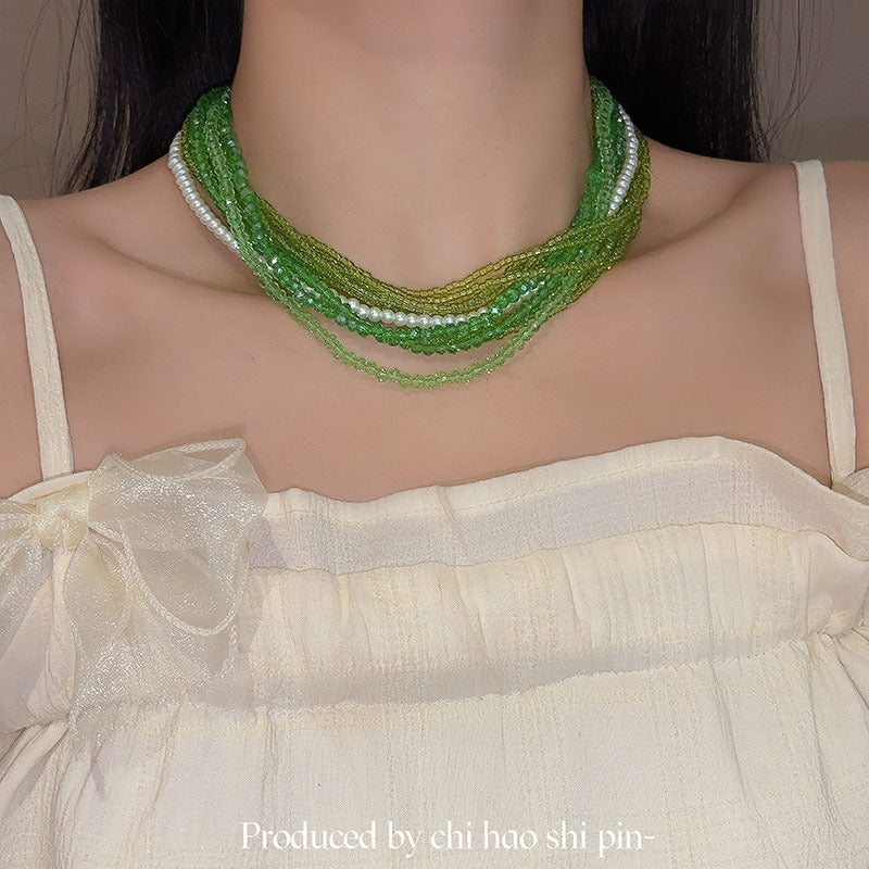 Wholesale Diamond Multi-layer Wrap Crystal Necklace