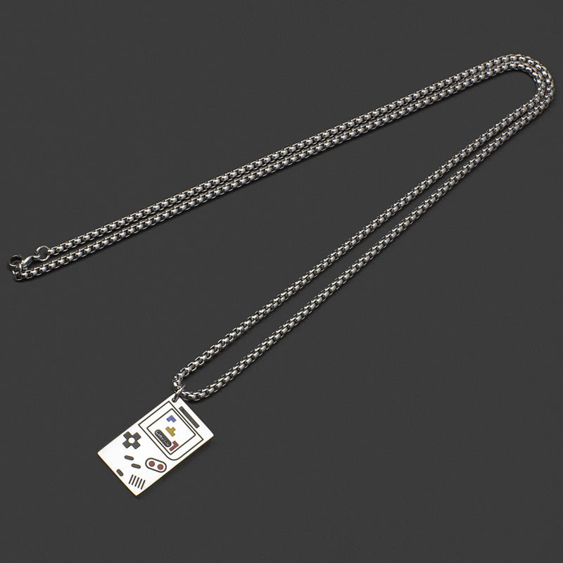 Wholesale Men S Game Console Pendant Necklace Minimalist Hip Hop Titanium Steel Chain Casual Streetwear Jewelry Gift Boutique Resale