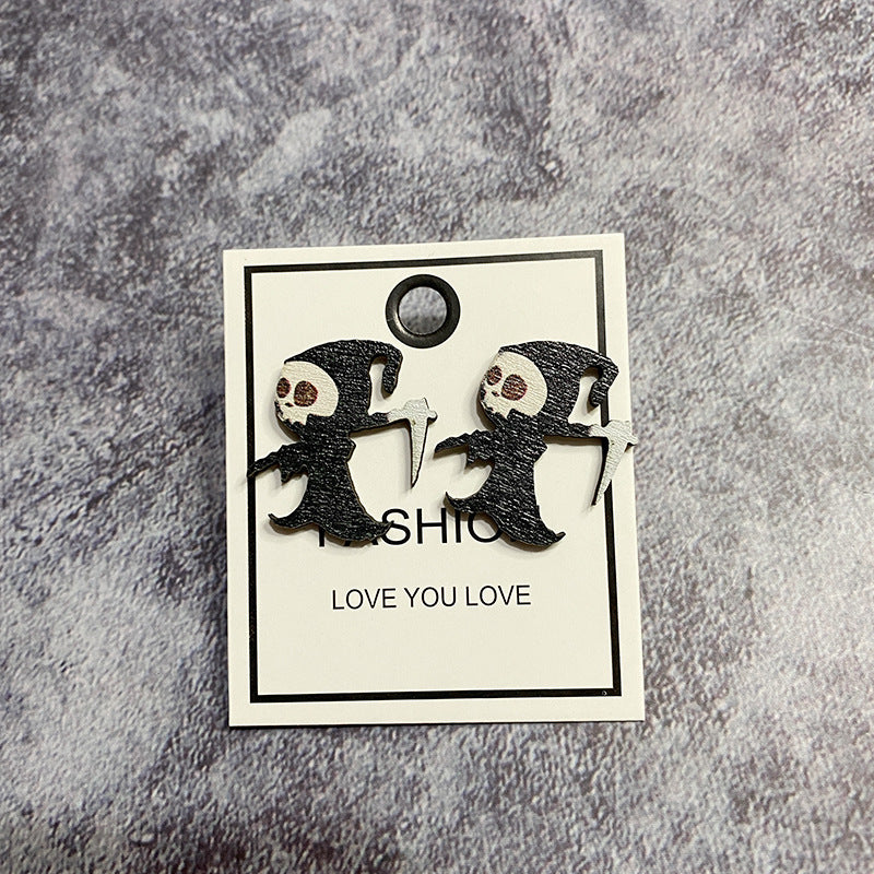 Wholesale Halloween  Horror Evil Ghost Black Cat Pumpkin Earrings