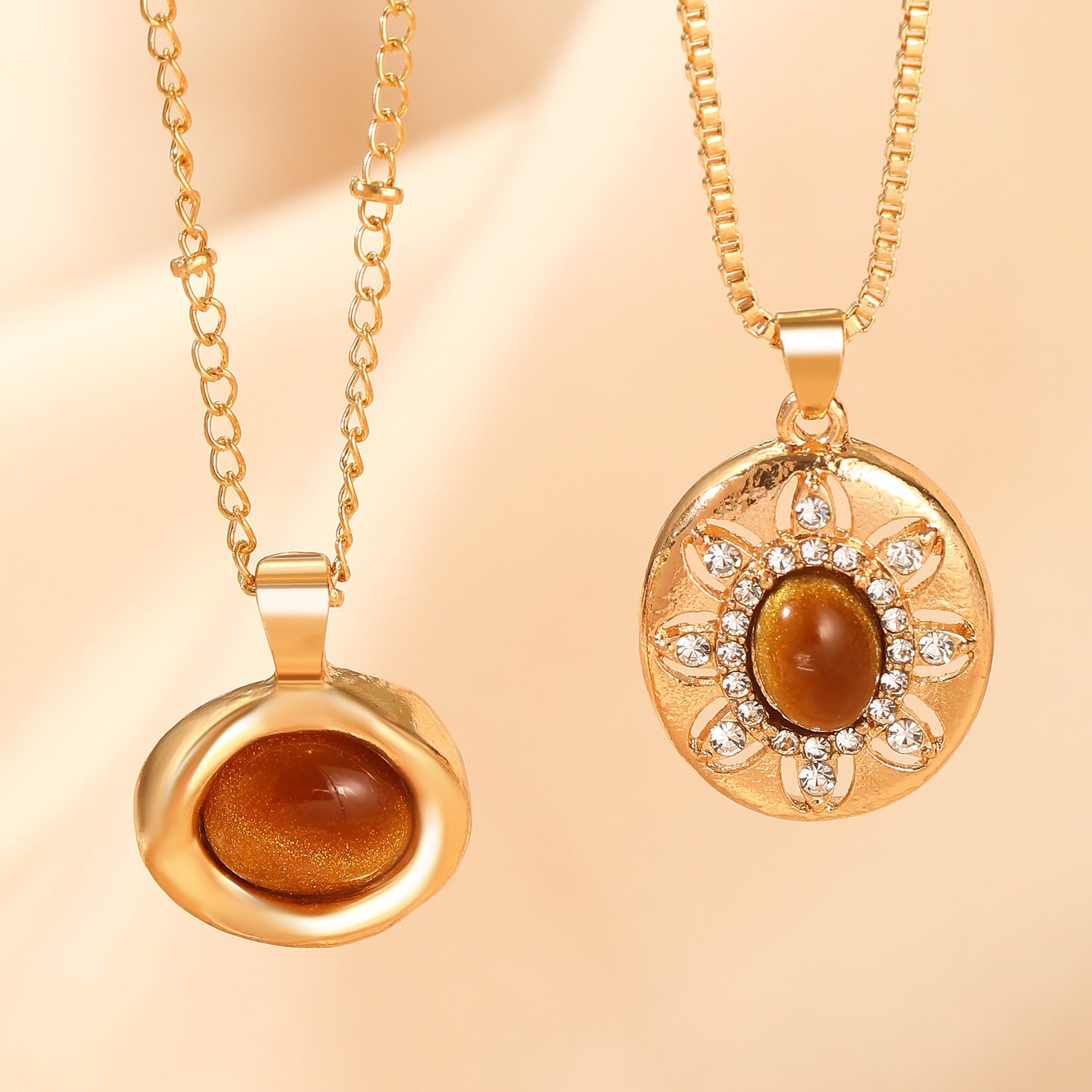 Wholesale Alloy Tiger Eye Necklace