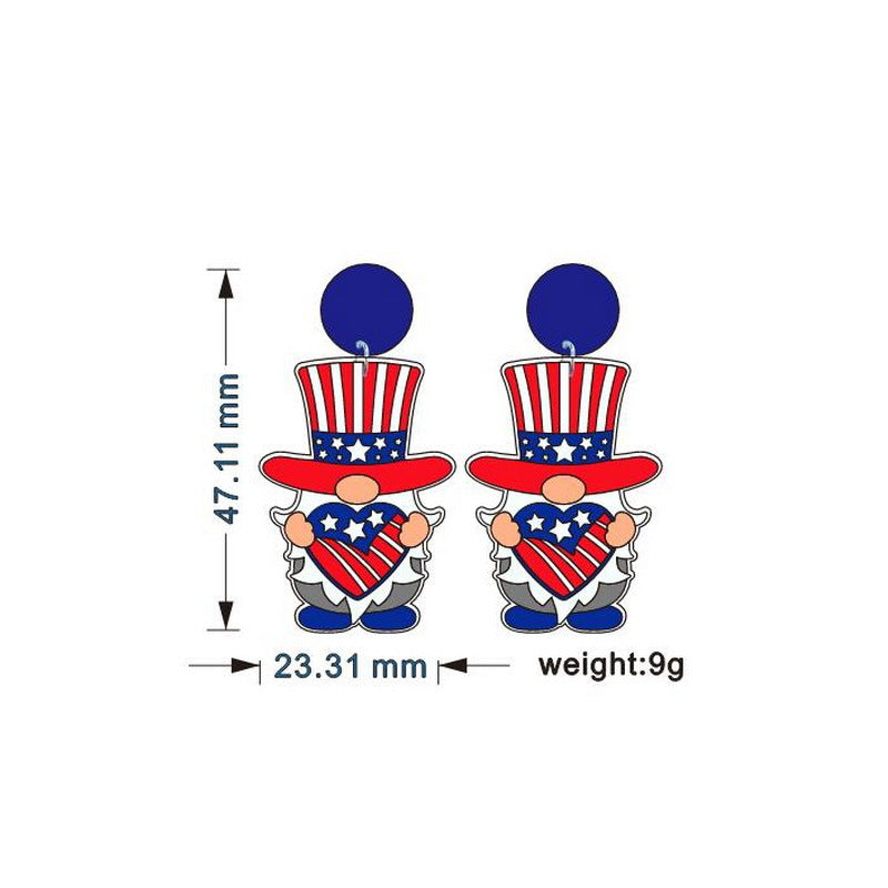 Wholesale American Independence Day Rainbow Hijab Women Acrylic Earrings ACC-ES-XP018