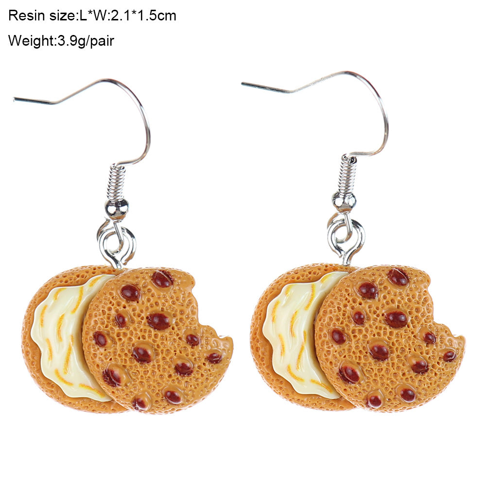 Wholesale  Fun Cute Cartoon Tray Pastry Food Play Earrings
