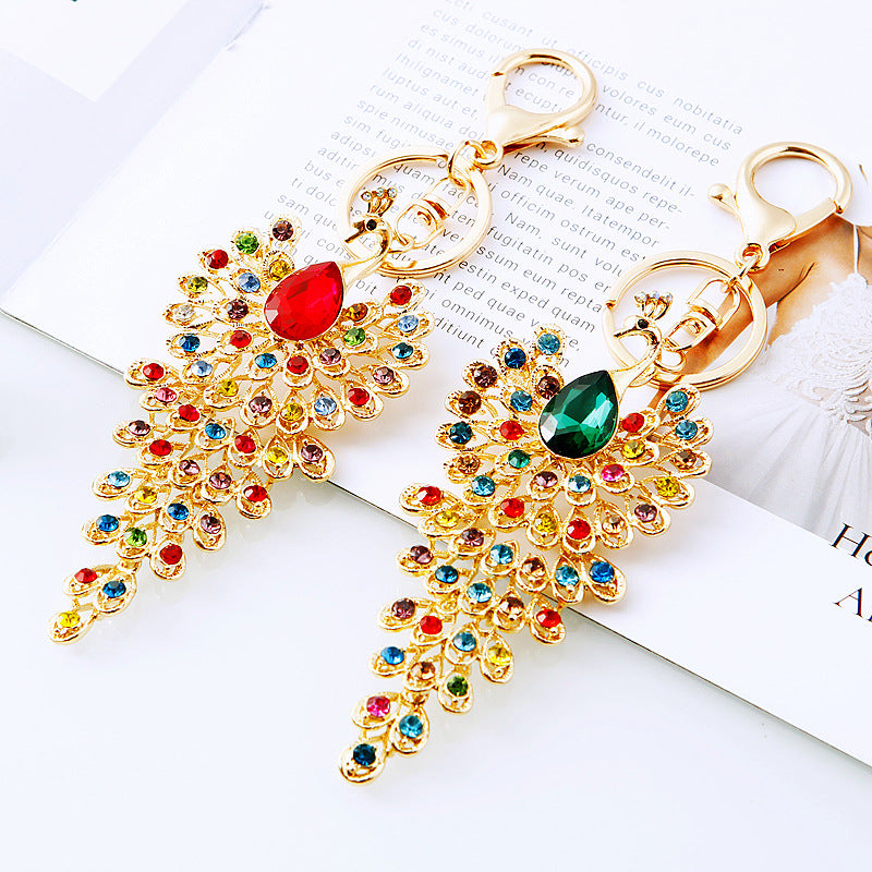 Wholesale Diamond Gem Peacock Car Keychain ACC-KC-RuiYuan003