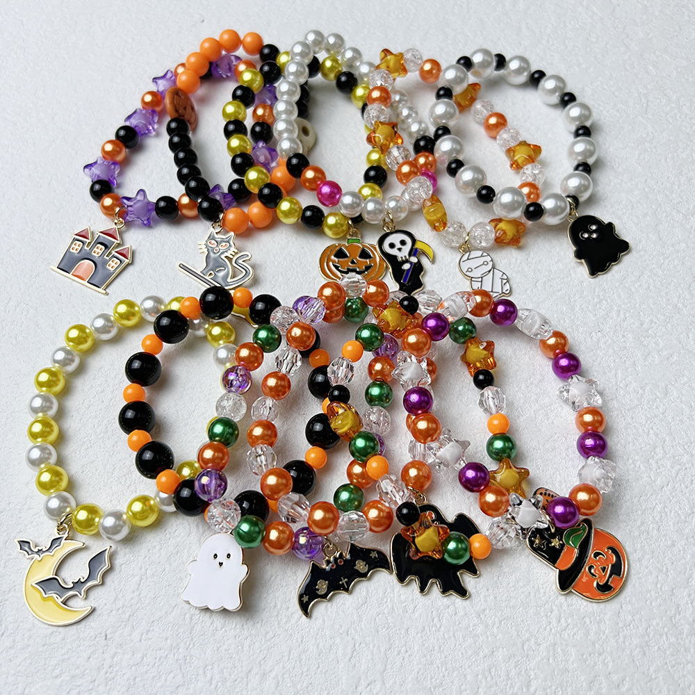 Wholesale Halloween Pumpkin Acrylic Bracelet ACC-BT-Nanh012