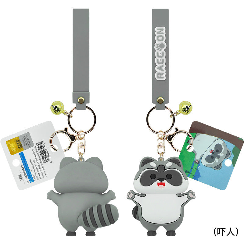 Wholesale Cute Raccoon Cartoon Silicone Keychains ACC-KC-Chaow002