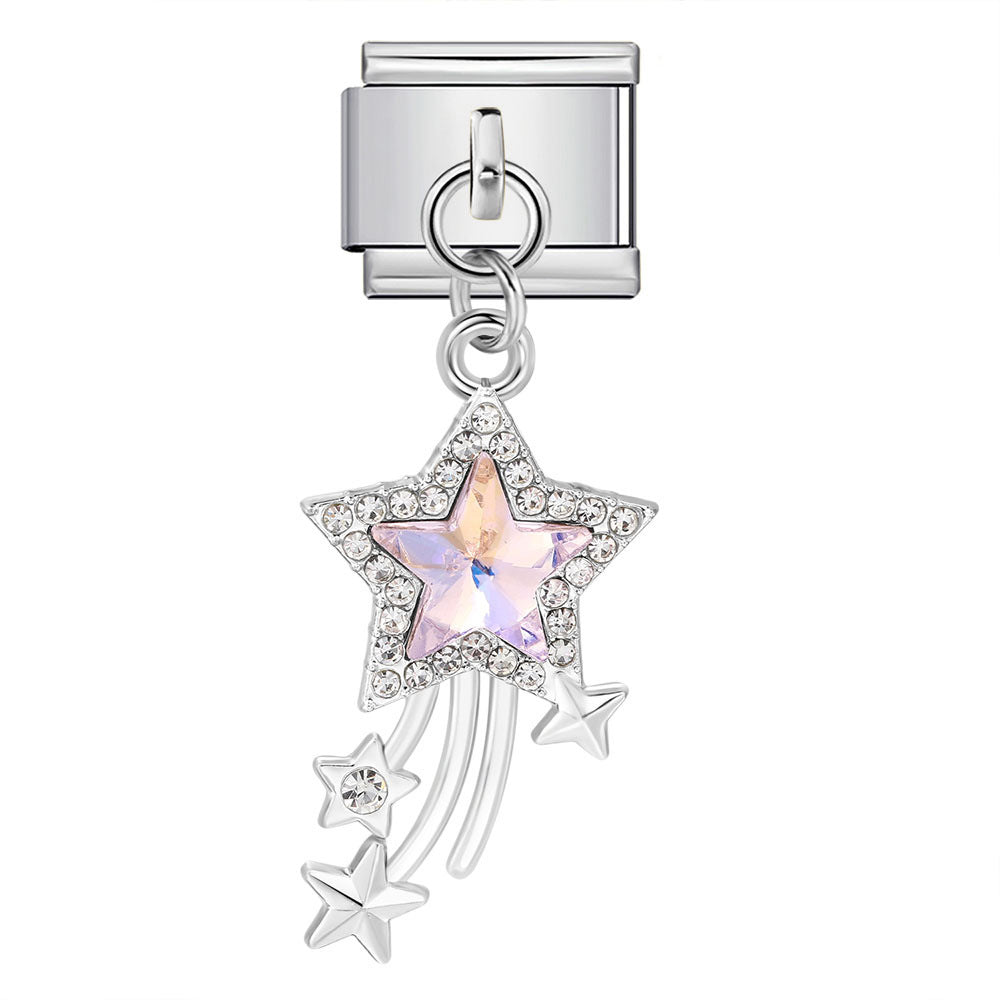 Wholesale Italian Charm Bracelet 9mm DIY Splicing CuteColorful Heart   Creative Stainless Steel Composable Bracelet