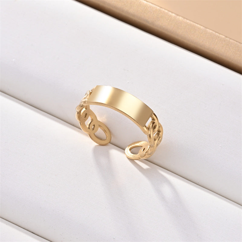 Wholesale Stainless steel oil drop simple cool style open ring