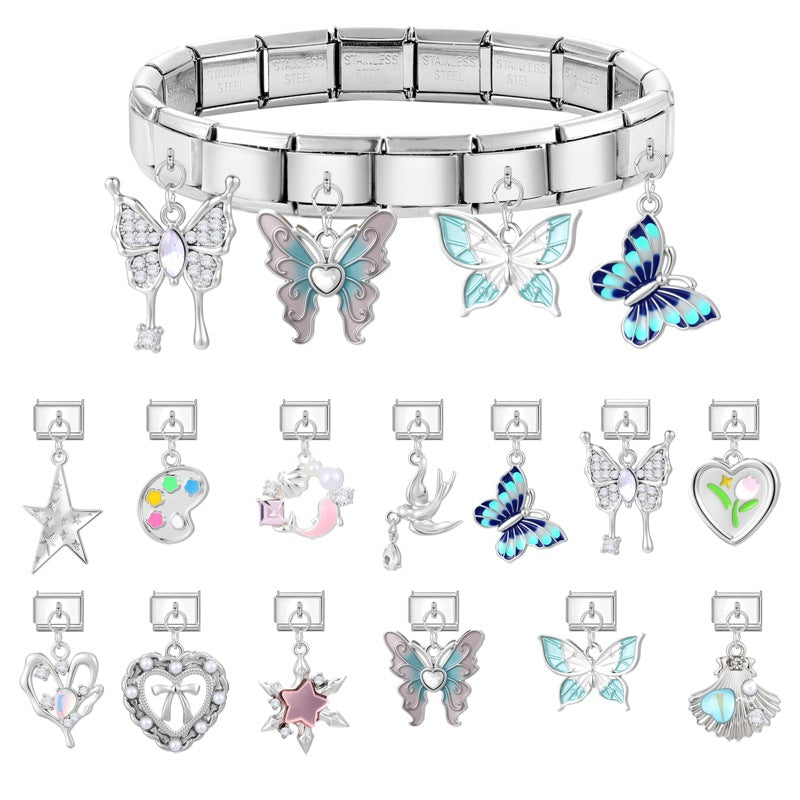 Wholesale Italian steel pendant bracelet module accessories necklace DIY