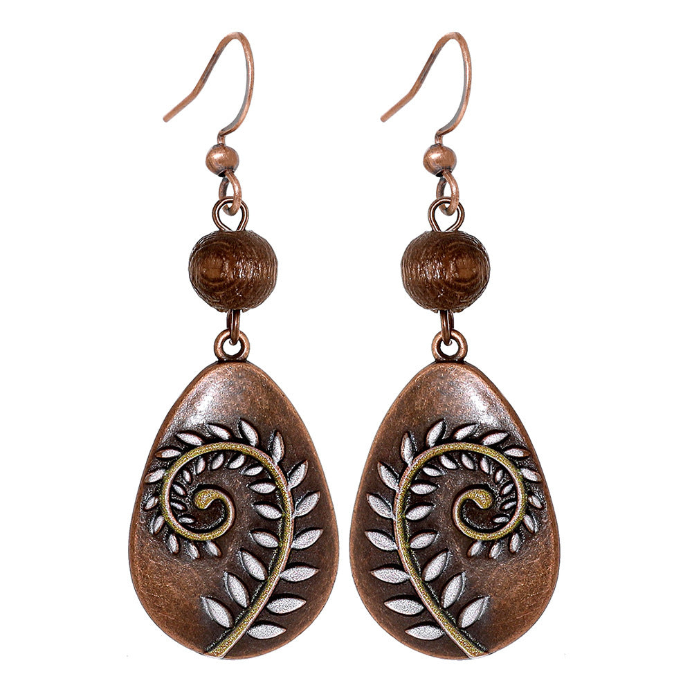 Wholesale Bohemian Geometric Tassel Earrings Set - Zinc Alloy Hollow Cloisonné - Fashion Accessory for Gift or Resale