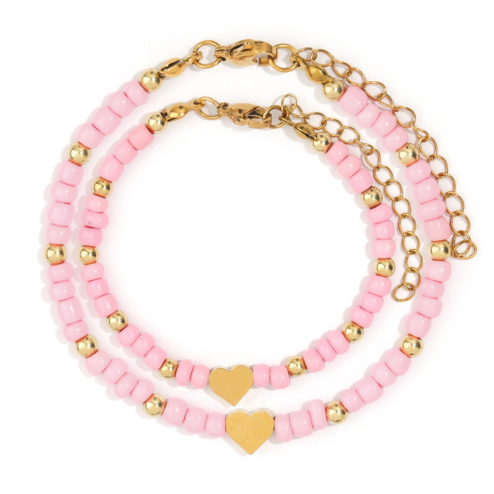Wholesale  Love Bracelet Gold Plated Adjustable Crystal Beads Bracelet