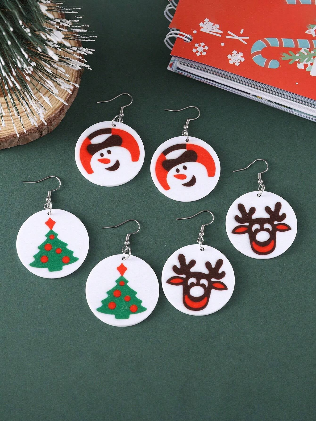 Wholesale  Acrylic Halloween Ghost Pumpkin Black Cat Pendant Earrings