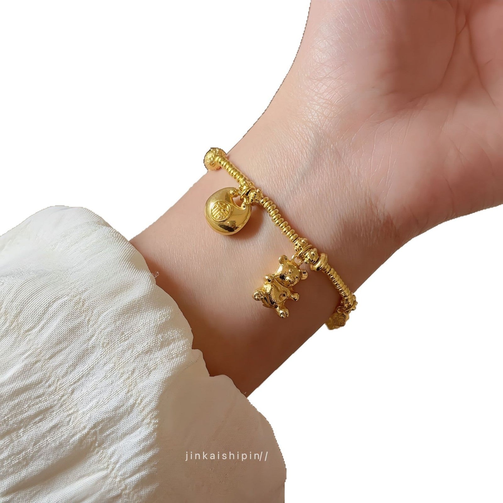 Wholesale Golden Bear Fortune Bag Bracelet