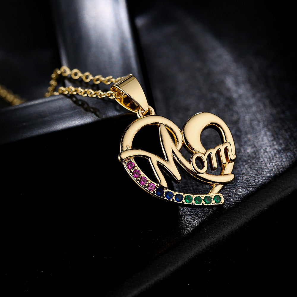 Wholesale Copper MAMA Love Mother's Day Pendant Necklace ACC-NE-AG004