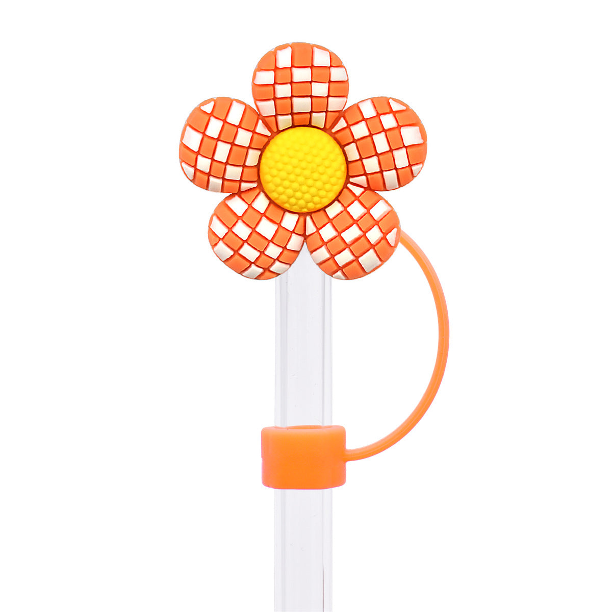 Wholesale Random 100pcs Flower Series 10mm PVC Soft Straw Tube Cap