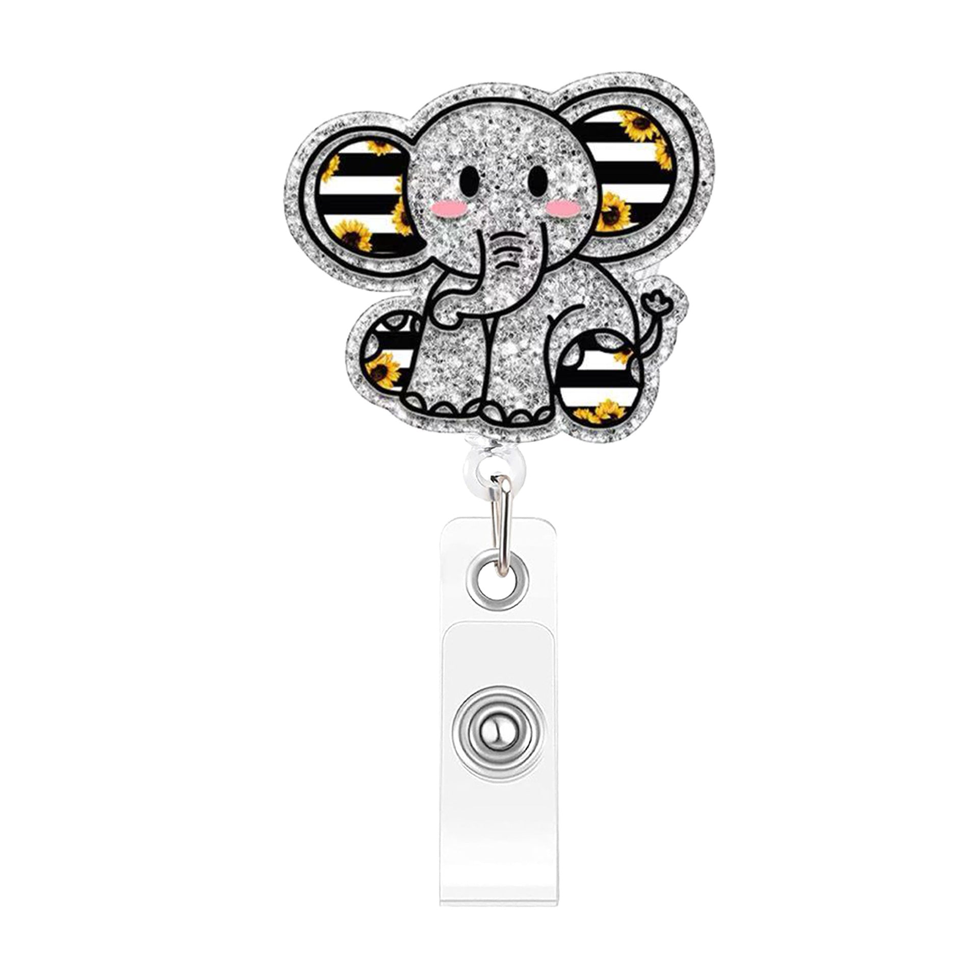 Wholesale Plastic Cartoon Animal Retractable Badge Holder Fun ID Card Holder Easy-Pull Buckle Fashion Accessory for Resale