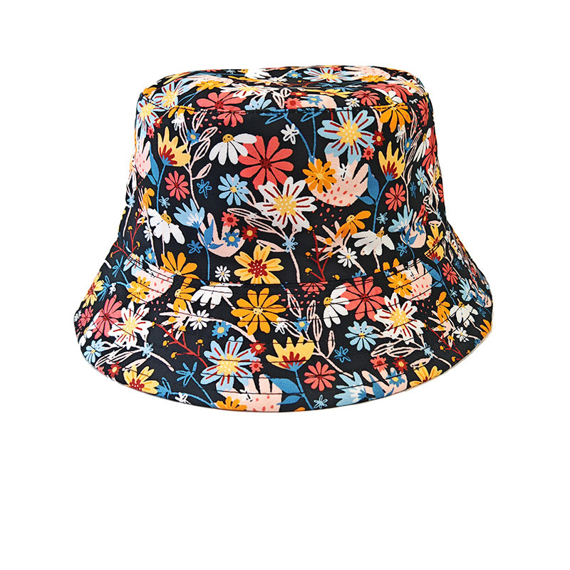 Wholesale Pastoral Print Reversible Bucket Hat,  Wide Brim Sun Protection Fashion Accessory for Outdoor,  Gift Boutique Resale