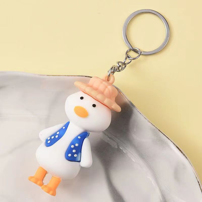 Wholesale cartoon crooked neck duck keychain