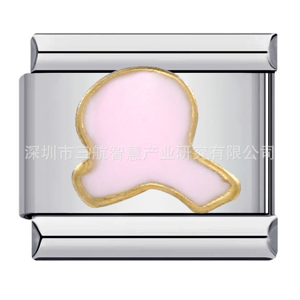 Wholesale 5pcs Italian Charm Bracelet 9mm DIY Splicing Star Smiley Face Stainless Steel Composable Bracelet