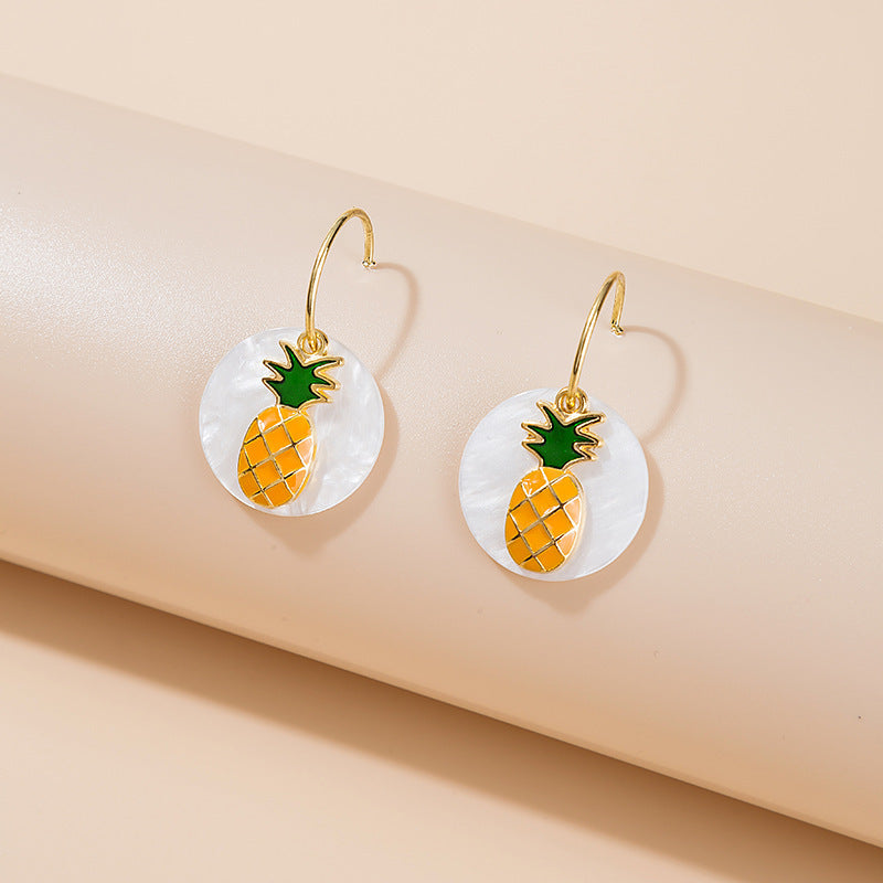 Wholesale Silver Needle Cute Fruit Earrings