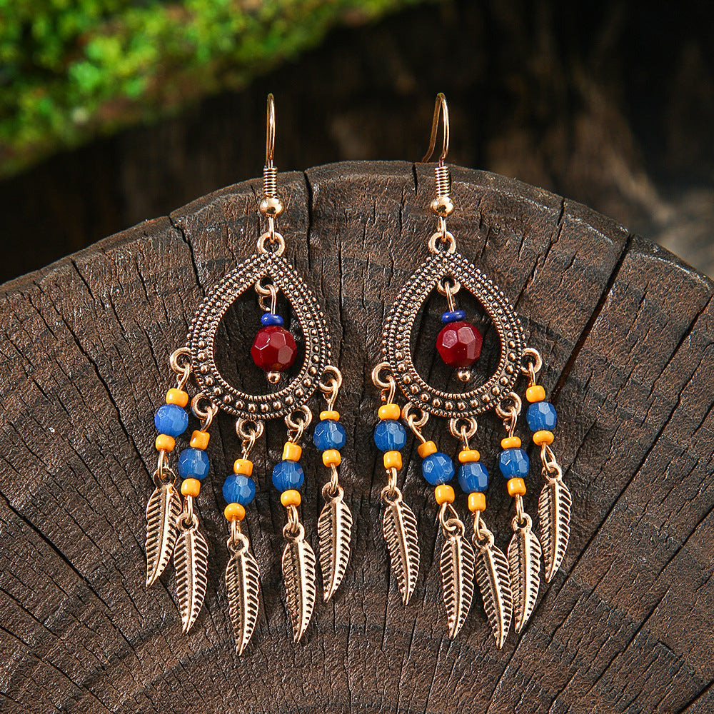 Wholesale Bohemian Tassel Earrings Handmade Zinc Alloy Retro Party Gift