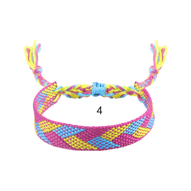 Wholesale Bohemian ethnic style cotton and linen woven bracelet