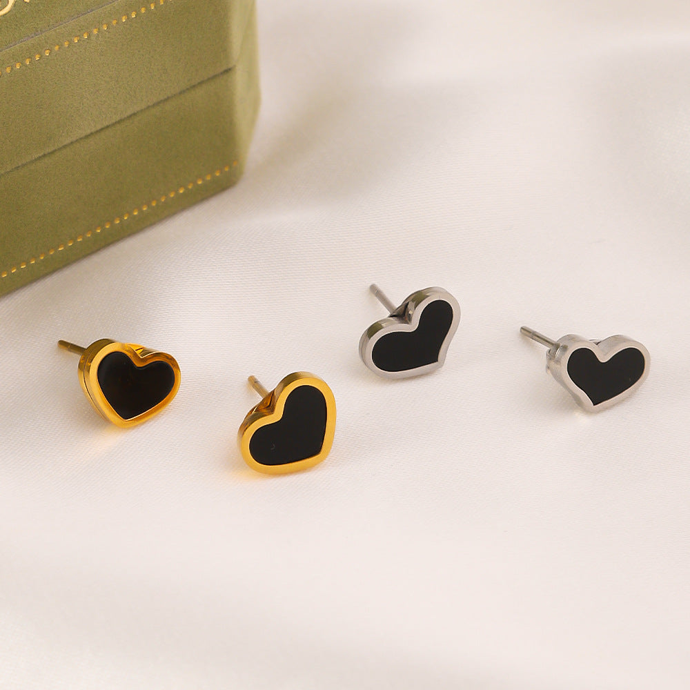 Wholesale Titanium Steel Heart Earrings