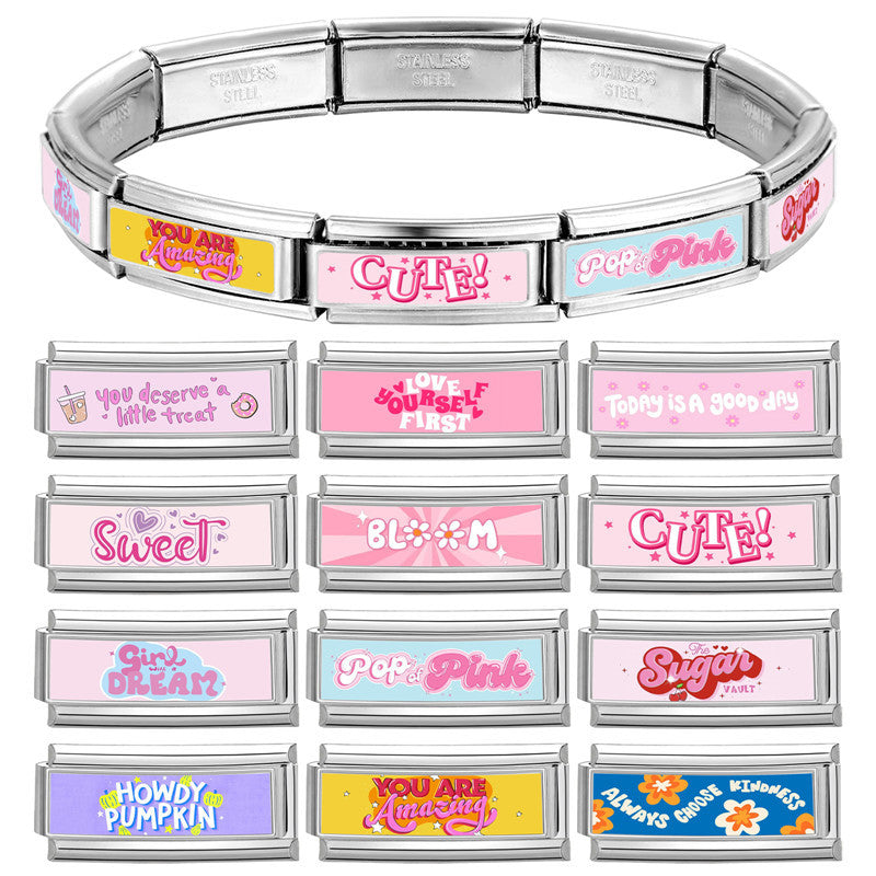 Wholesale 9mm Italian Charm Starter Bracelets DIY Long Terms Stainless Steel Composable Bracelet