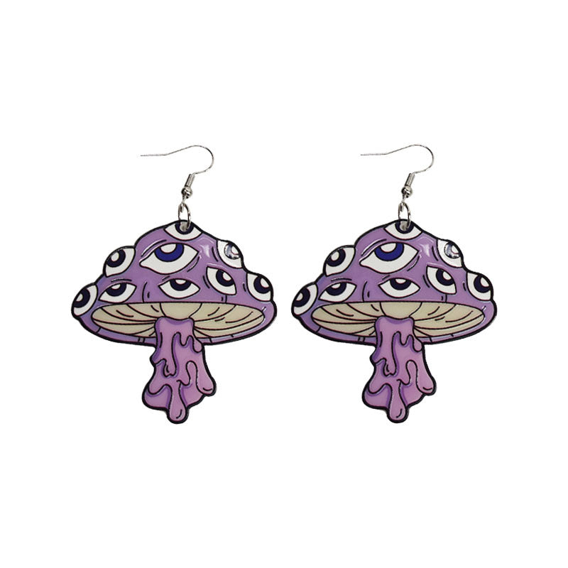 Wholesale Halloween Dark Skull Purple Earrings Acrylic Earrings ACC-ES-Jiay005