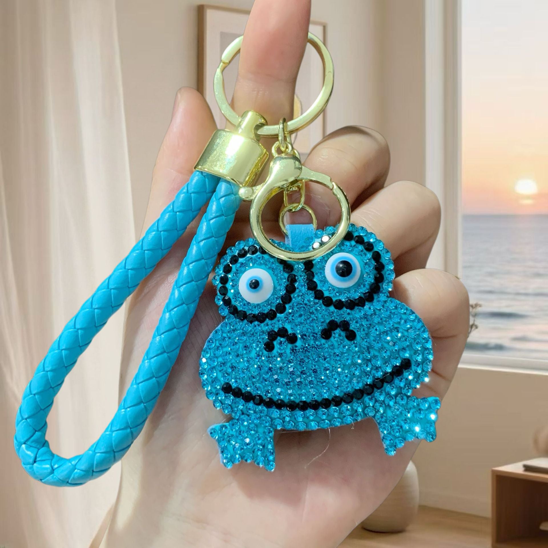 Wholesale Rhinestone Frog Keychain Full Diamond Leather Pendant Wedding Gift Fashion Accessory