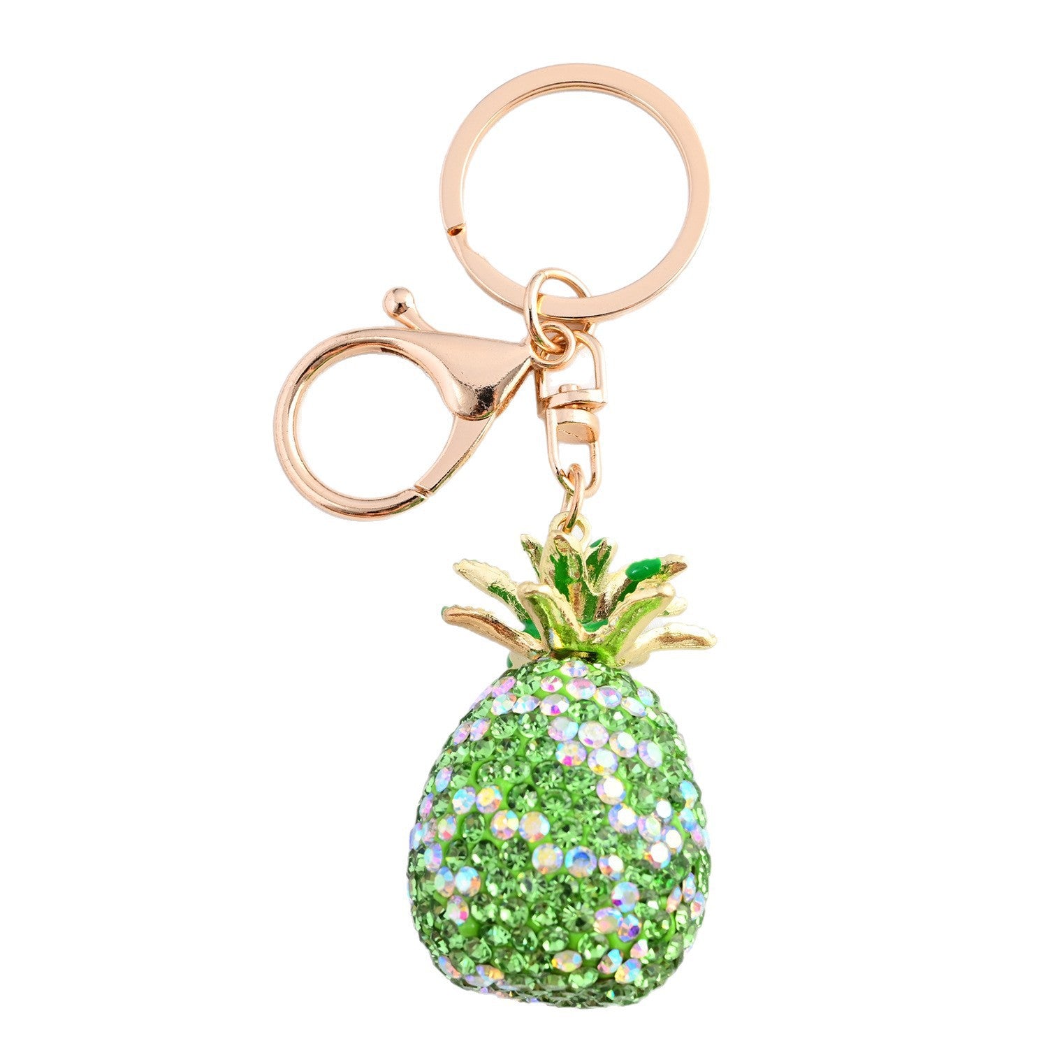 Wholesale Diamond-Encrusted Simulated Pineapple Car Keychain  Bag Pendant Metal Keychain