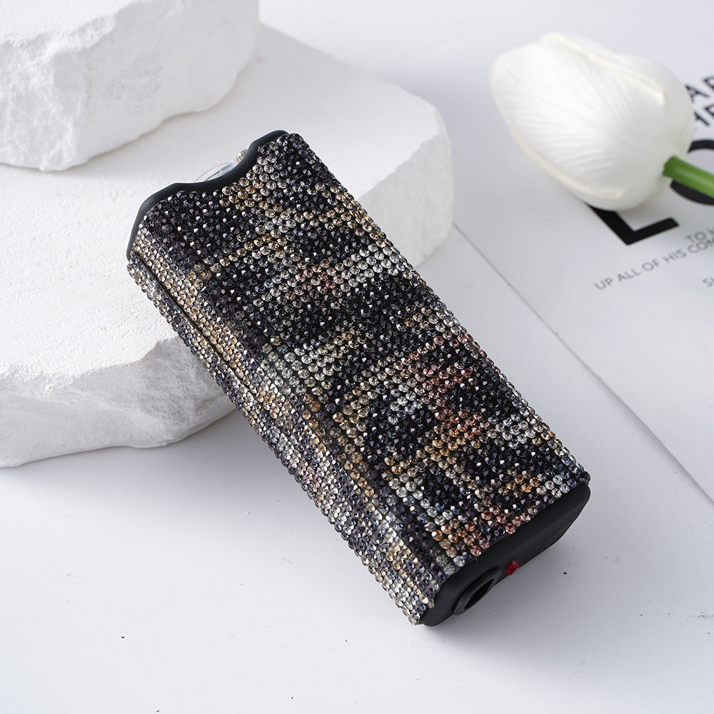 Wholesale colorful butterfly leopard print sunflower rhinestone flashlight keychain ACCVIP-KC-ZhiYa008