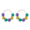Wholesale Mardi Gras Iris Feather Mask Crown Pearlescent Beaded Large Earrings