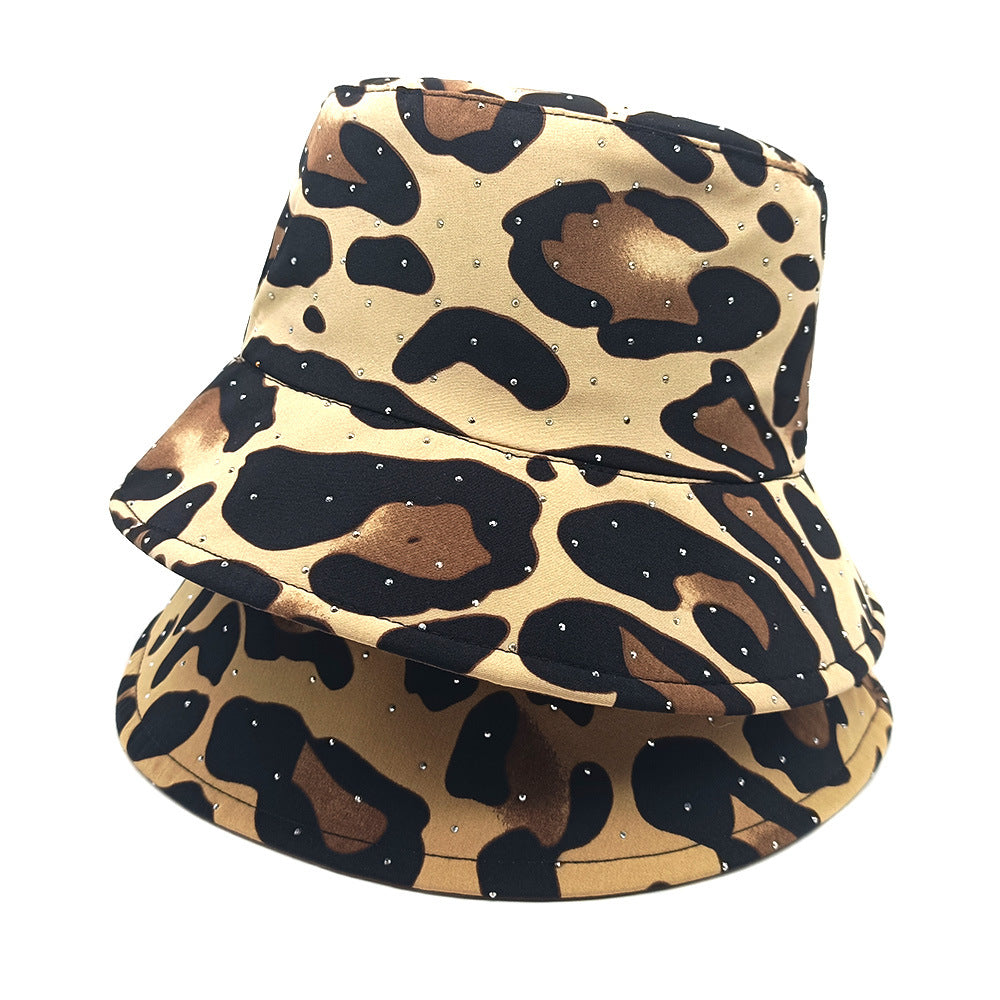 Wholesale  Leopard Print Casual Sun Hat Bucket Hat