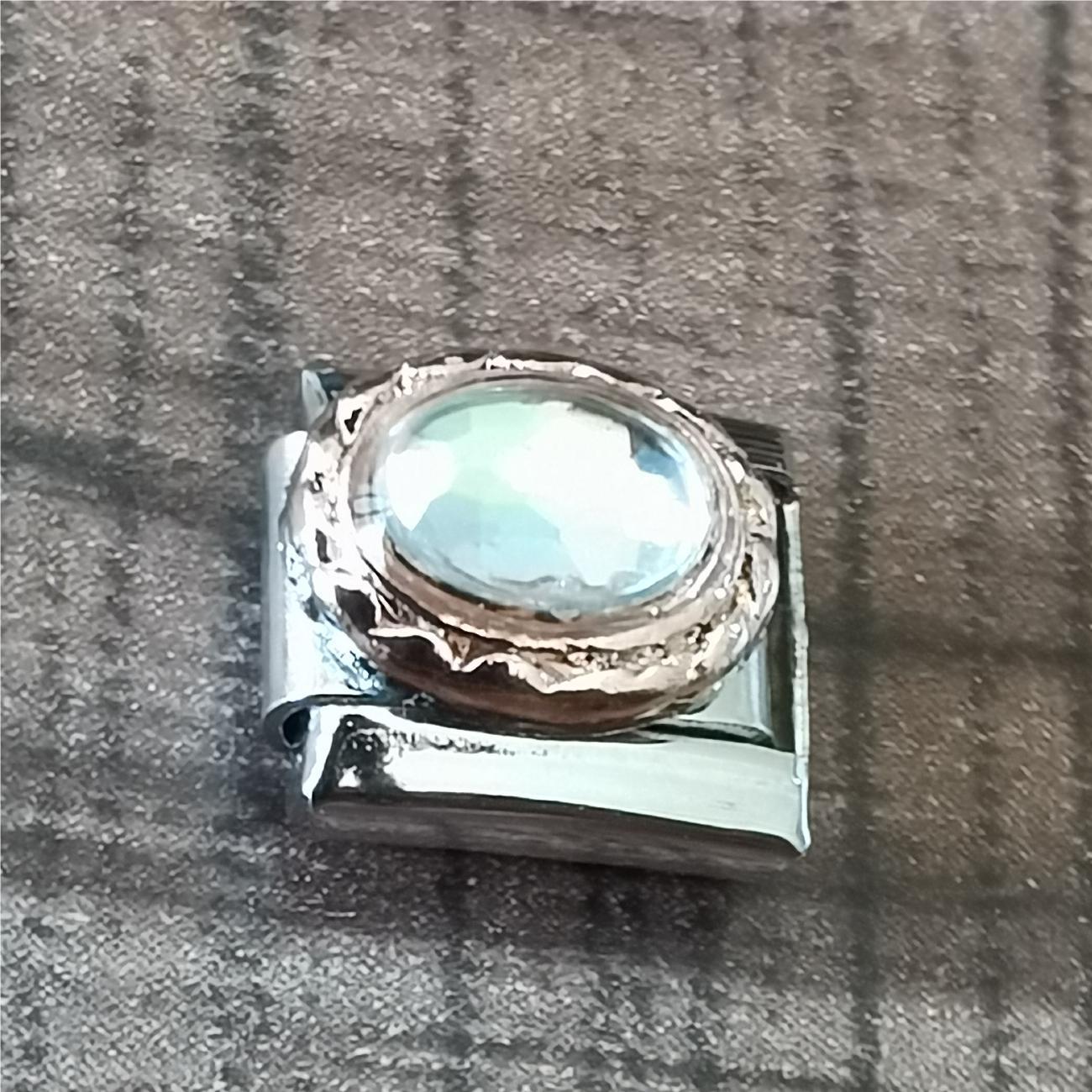 Wholesale Italian Charm Bracelet 9mm DIY Splicing Removable Stainless Steel Oval Gem Series Composable Bracelet ACC-BT-XY049