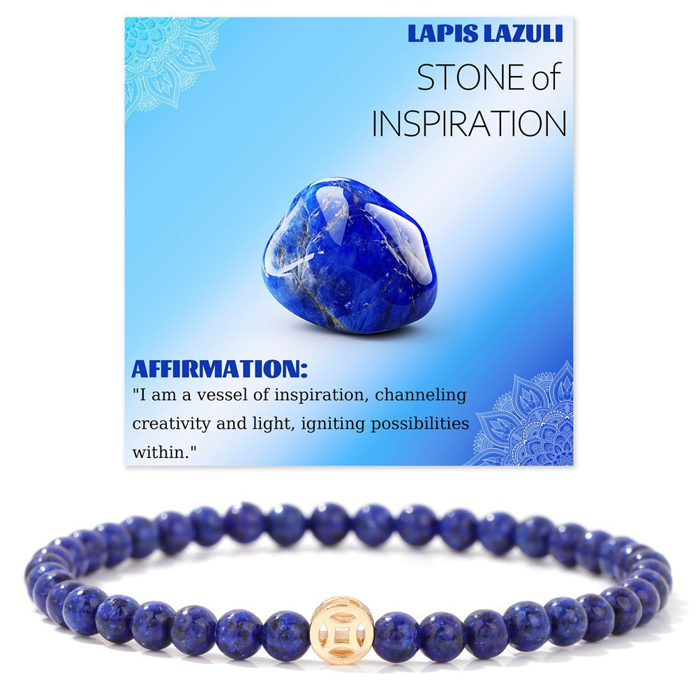 Wholesale Natural Crystal Bracelet 4mm Handmade Beaded Copper Bracelet