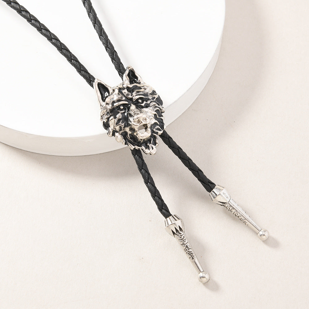 Wholesale Vintage Alloy Wolf Head Pendant Necklace