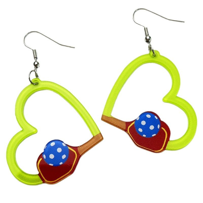 Wholesale 2pairs/pack Sports Style Pickleball Acrylic Earrings ACC-ES-HY119