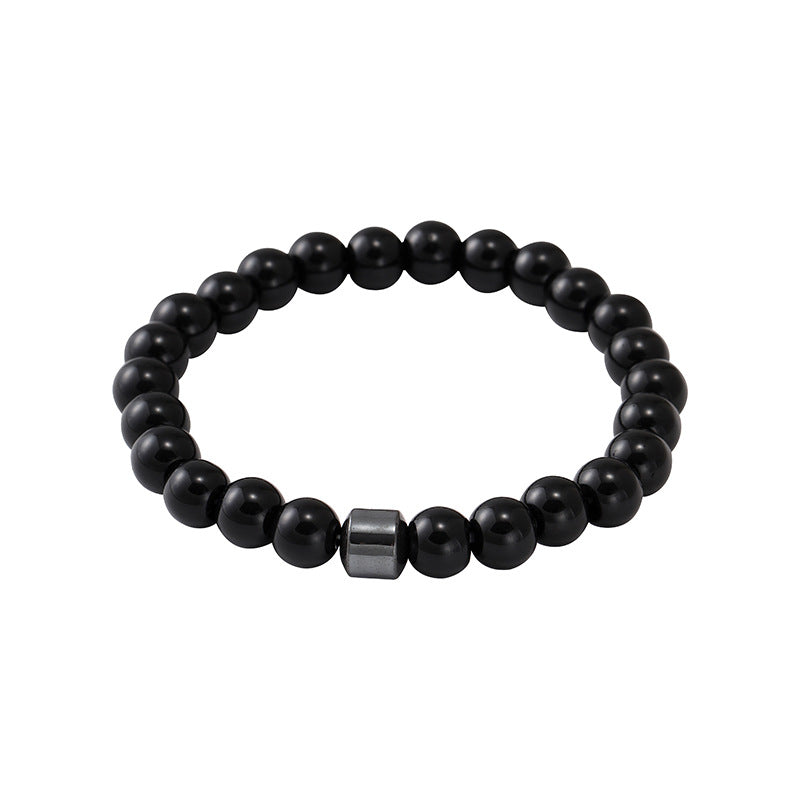 Wholesale  beaded bracelet  white pine stone black stone tiger eye stone volcanic stone  bracelet