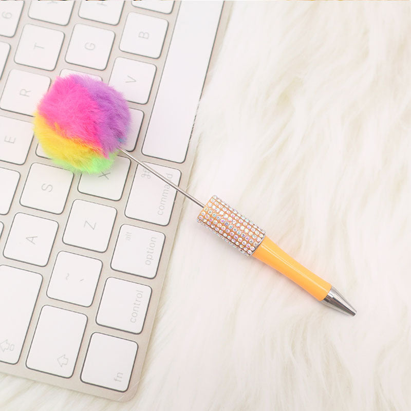 Wholesale Beadable Pens Rhinestone Pom Pom Ball DIY Beaded Pen ACC-PN-CY005