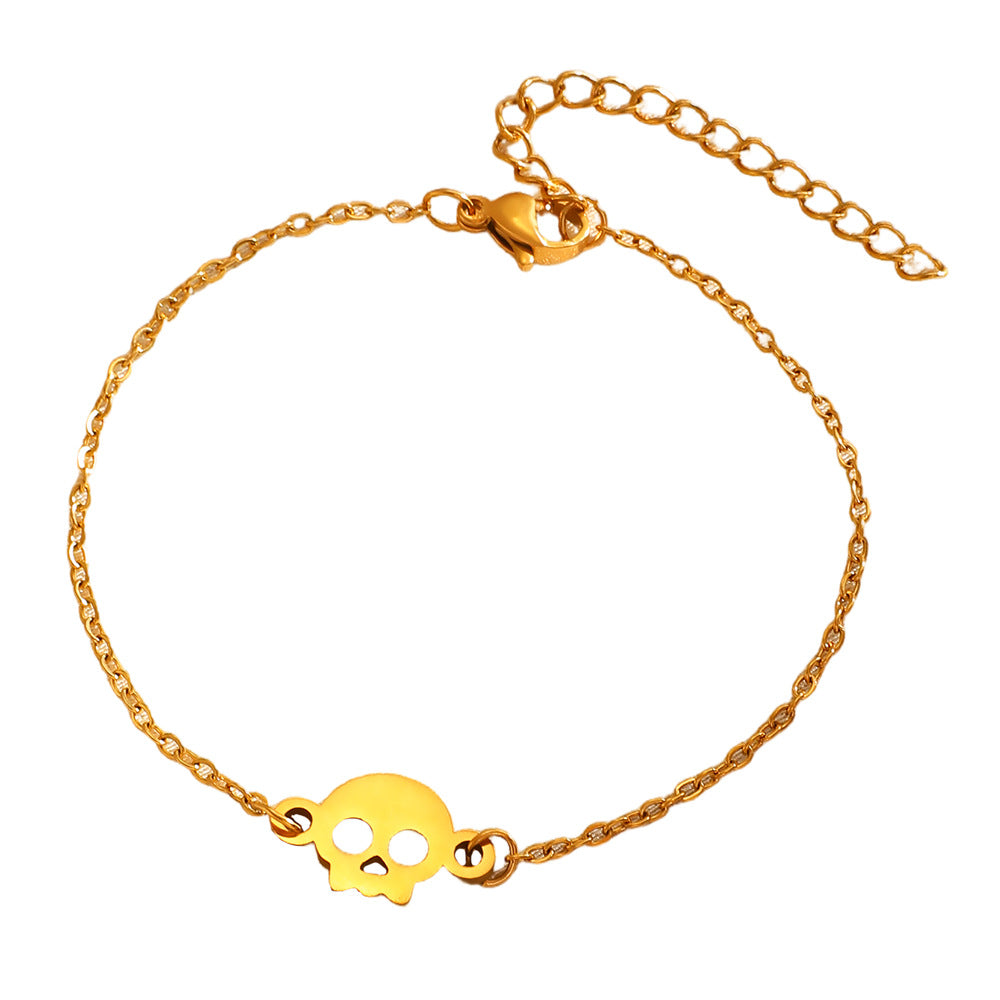 Wholesale  Ghost Skull Couple Bracelet Stainless Steel Gold Plated Fashion Jewelry Accessory