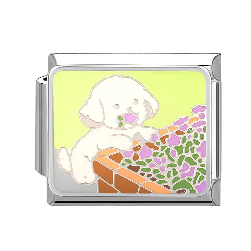 Wholesale 9mm Italian Charm Starter Bracelets DIY Cute Pet Stainless Steel Composable Bracelet