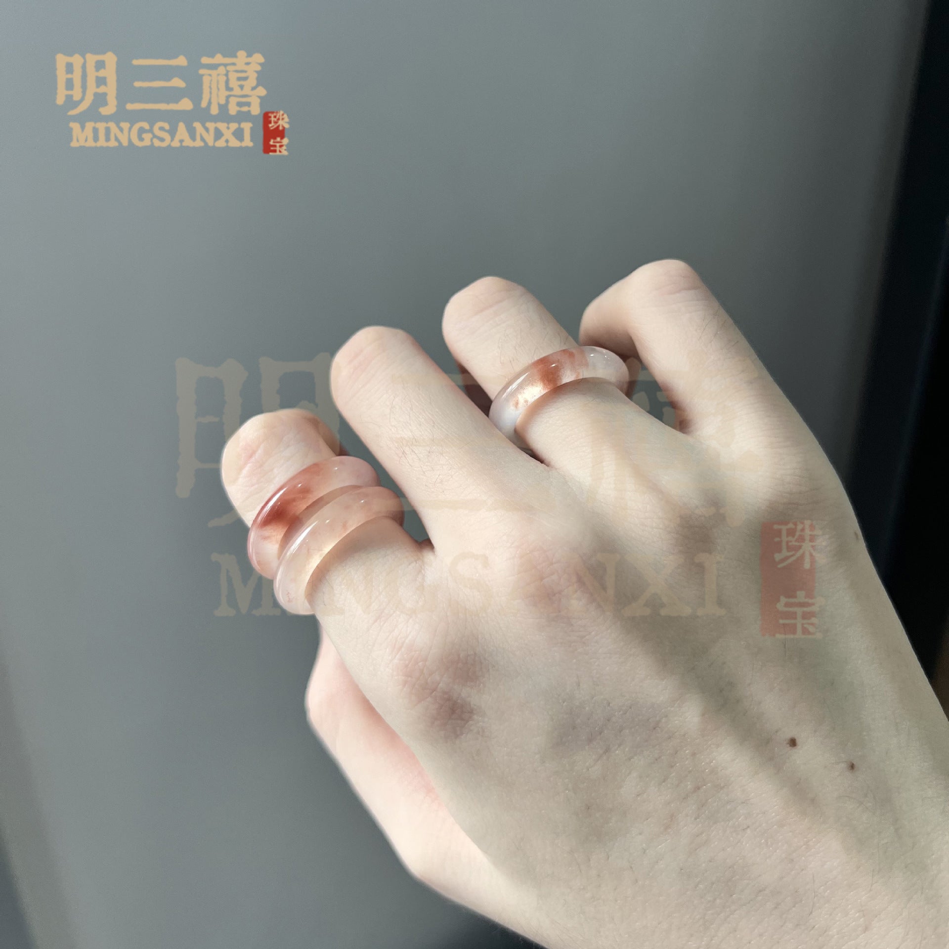 Wholesale Natural Gold Jade Rings