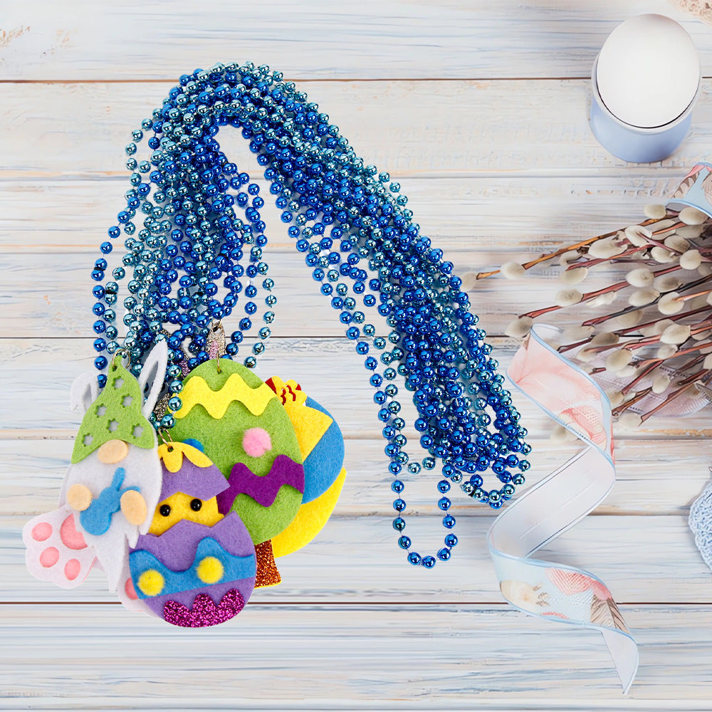 Wholesale  Easter necklace Spring family party photo decorations rabbit egg party electroplating bead chain