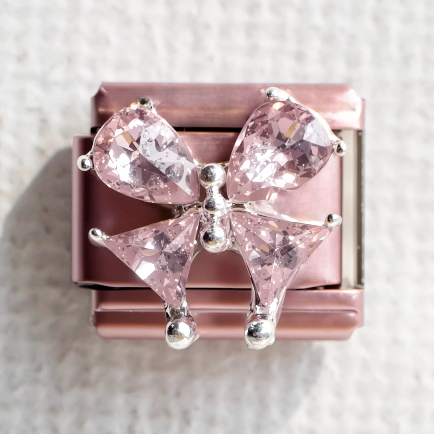 Wholesale 5PCS Pink Butterfly Italian Charm Bracelet Fashion Jewelry Accessory Gift