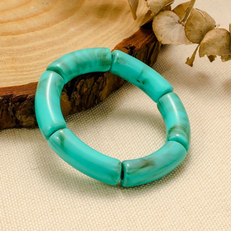 Wholesale Bohemian Vintage Turquoise Bamboo Stretch Acrylic Bracelet ACC-BT-GL003